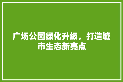 广场公园绿化升级，打造城市生态新亮点