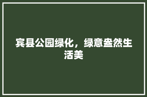 宾县公园绿化，绿意盎然生活美