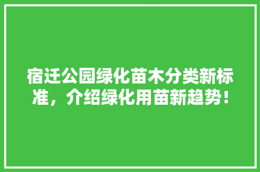 宿迁公园绿化苗木分类新标准，介绍绿化用苗新趋势！