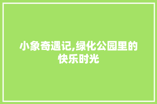 小象奇遇记,绿化公园里的快乐时光