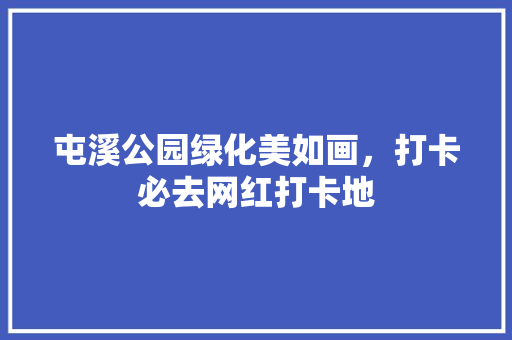 屯溪公园绿化美如画，打卡必去网红打卡地