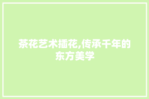 茶花艺术插花,传承千年的东方美学
