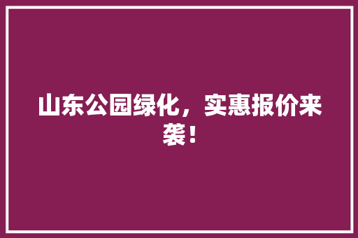 山东公园绿化，实惠报价来袭！