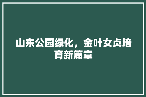山东公园绿化，金叶女贞培育新篇章