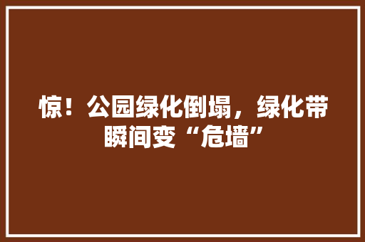 惊！公园绿化倒塌，绿化带瞬间变“危墙”