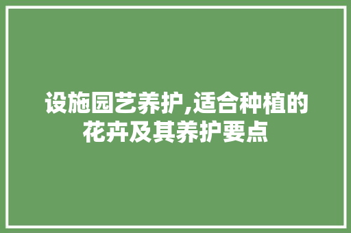 设施园艺养护,适合种植的花卉及其养护要点