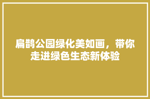 扁鹊公园绿化美如画，带你走进绿色生态新体验