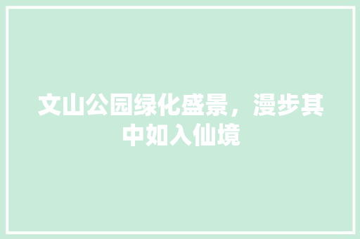 文山公园绿化盛景，漫步其中如入仙境