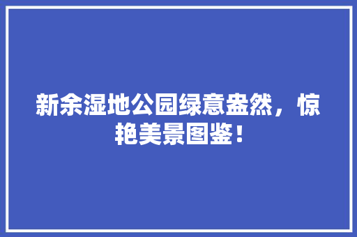 新余湿地公园绿意盎然，惊艳美景图鉴！