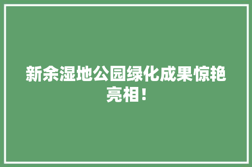 新余湿地公园绿化成果惊艳亮相！