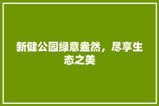 新健公园绿意盎然，尽享生态之美