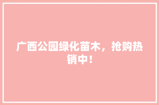 广西公园绿化苗木，抢购热销中！