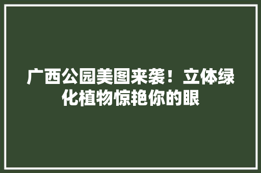 广西公园美图来袭！立体绿化植物惊艳你的眼