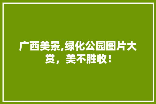 广西美景,绿化公园图片大赏，美不胜收！