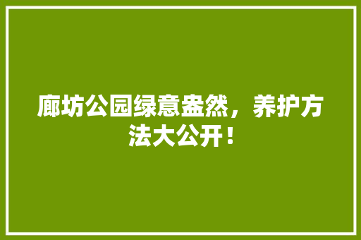 廊坊公园绿意盎然，养护方法大公开！