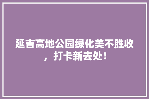 延吉高地公园绿化美不胜收，打卡新去处！