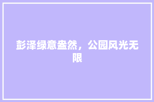 彭泽绿意盎然，公园风光无限