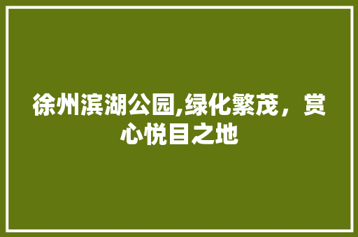 徐州滨湖公园,绿化繁茂，赏心悦目之地