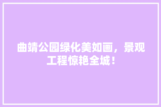 曲靖公园绿化美如画，景观工程惊艳全城！
