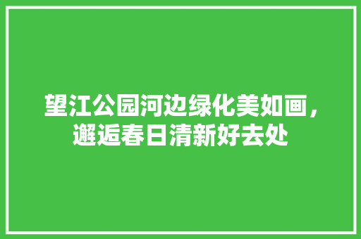 望江公园河边绿化美如画，邂逅春日清新好去处