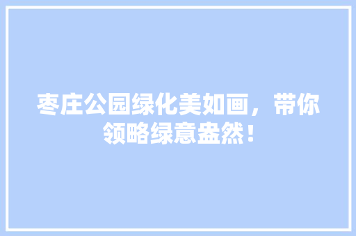 枣庄公园绿化美如画，带你领略绿意盎然！