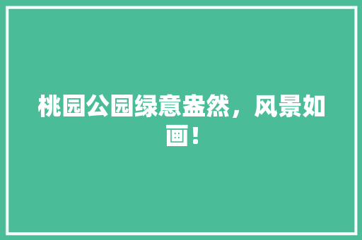 桃园公园绿意盎然，风景如画！