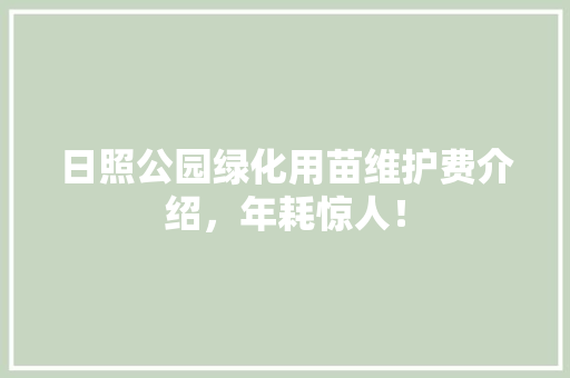 日照公园绿化用苗维护费介绍，年耗惊人！
