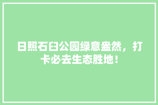 日照石臼公园绿意盎然，打卡必去生态胜地！