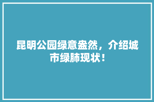 昆明公园绿意盎然，介绍城市绿肺现状！