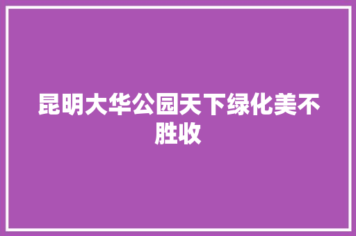 昆明大华公园天下绿化美不胜收