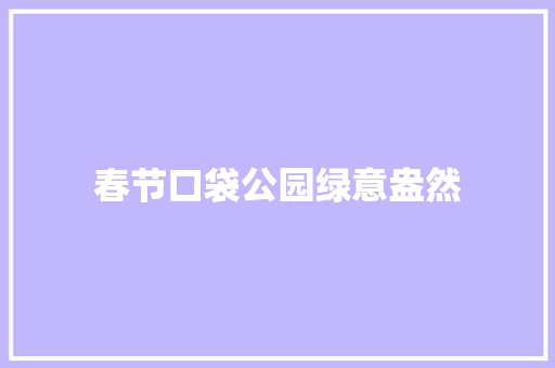 春节口袋公园绿意盎然