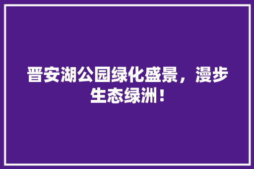 晋安湖公园绿化盛景，漫步生态绿洲！