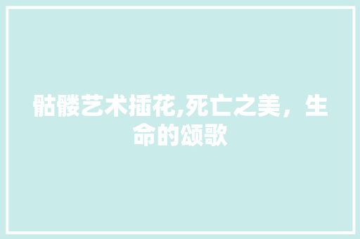骷髅艺术插花,死亡之美，生命的颂歌