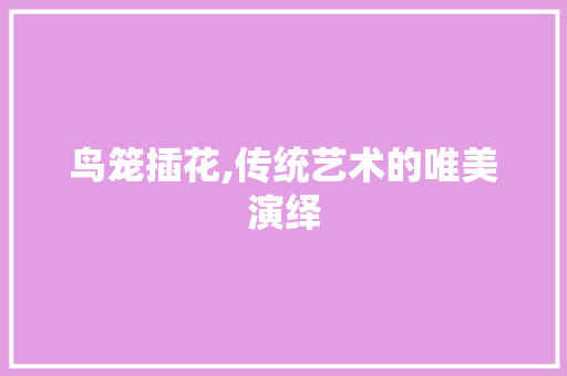 鸟笼插花,传统艺术的唯美演绎