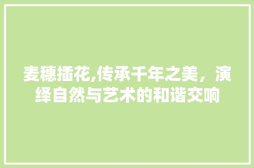 麦穗插花,传承千年之美，演绎自然与艺术的和谐交响