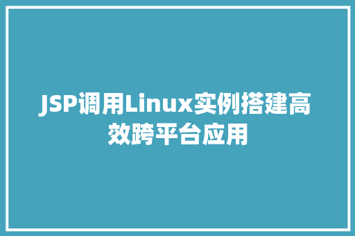 JSP调用Linux实例搭建高效跨平台应用