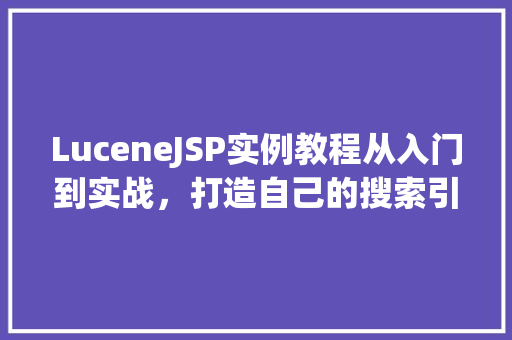 LuceneJSP实例教程从入门到实战,打造自己的搜索引擎
