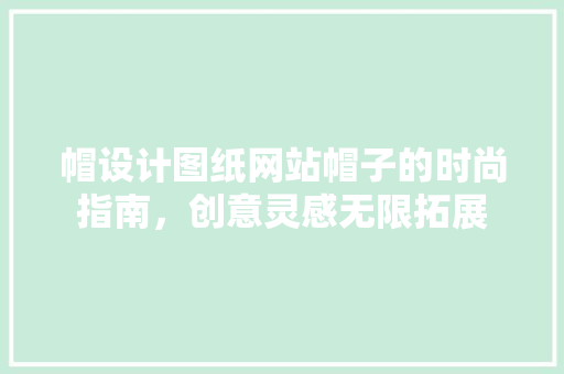 帽设计图纸网站帽子的时尚指南,创意灵感无限拓展