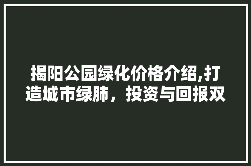 揭阳公园绿化价格介绍,打造城市绿肺，投资与回报双赢