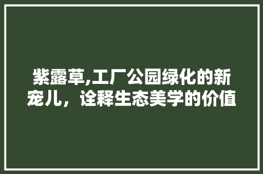紫露草,工厂公园绿化的新宠儿，诠释生态美学的价值