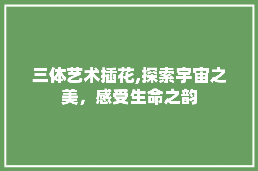 三体艺术插花,探索宇宙之美，感受生命之韵