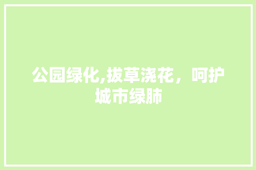 公园绿化,拔草浇花，呵护城市绿肺