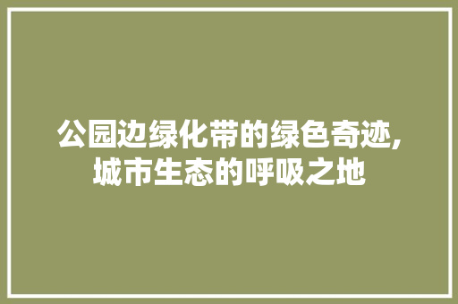 公园边绿化带的绿色奇迹,城市生态的呼吸之地 无土育苗