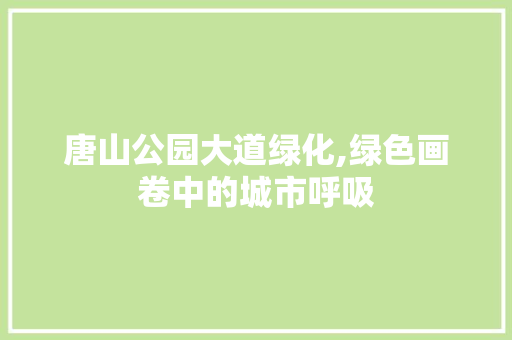 唐山公园大道绿化,绿色画卷中的城市呼吸