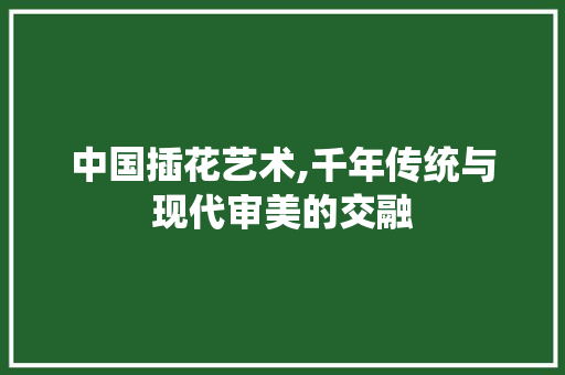 中国插花艺术,千年传统与现代审美的交融 育苗设备