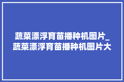 蔬菜漂浮育苗播种机图片_蔬菜漂浮育苗播种机图片大全