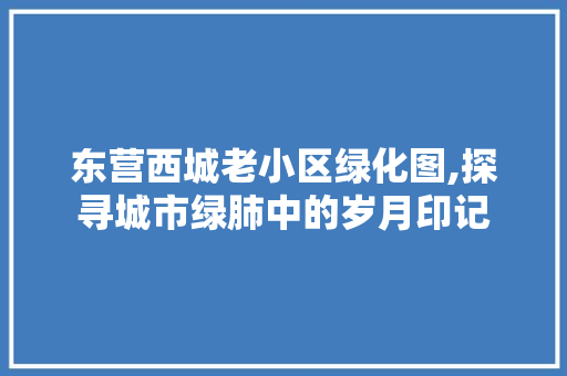 东营西城老小区绿化图,探寻城市绿肺中的岁月印记