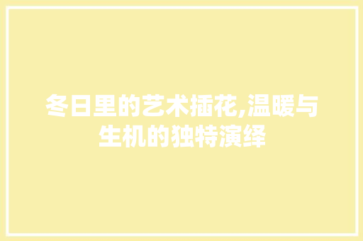 冬日里的艺术插花,温暖与生机的独特演绎