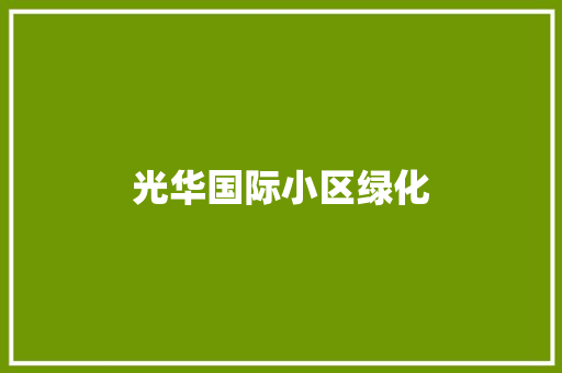 光华国际小区绿化