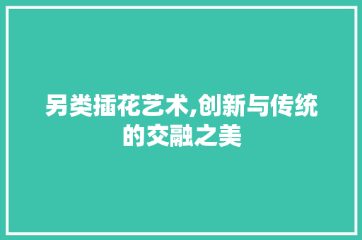 另类插花艺术,创新与传统的交融之美
